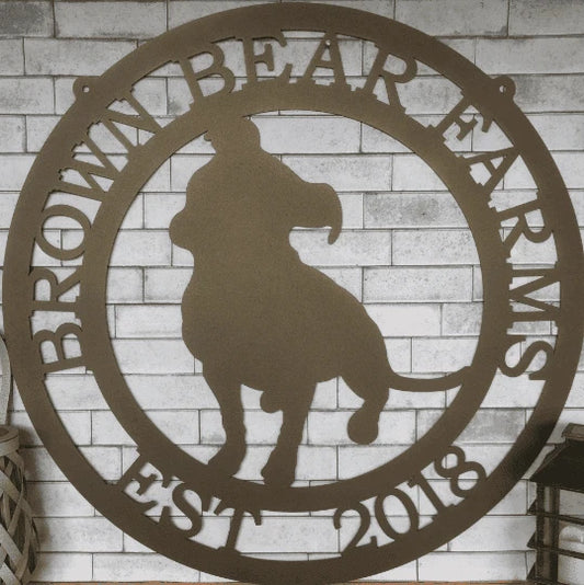 Personalized Pittie Pitbull Metal Dog Sign Cut Metal Sign Metal House Sign - 8 inches - metal sign