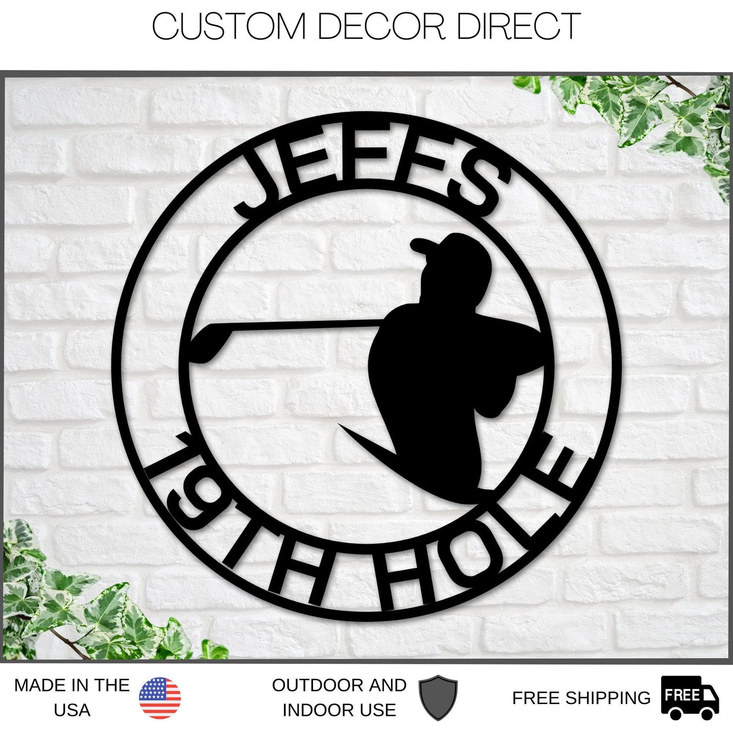 Golf Sign, 19th Hole Sign For Her, Personalized Golf Sign, Personalized Golf Decor, Golf Wall Art, Metal Sign, Gift For Dad, Bar Sign, Golf Laser Cut Metal Signs Custom Gift Ideas