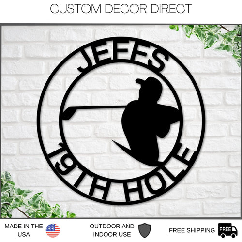 Golf Sign, 19th Hole Sign For Her, Personalized Golf Sign, Personalized Golf Decor, Golf Wall Art, Metal Sign, Gift For Dad, Bar Sign, Golf Laser Cut Metal Signs Custom Gift Ideas