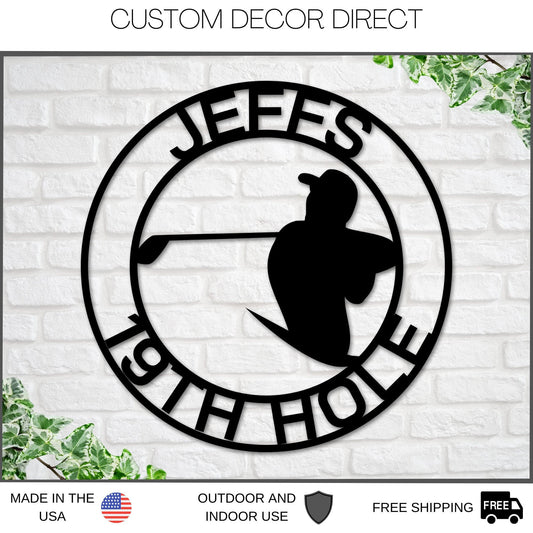 Golf Sign, 19th Hole Sign For Her, Personalized Golf Sign, Personalized Golf Decor, Golf Wall Art, Metal - metal sign