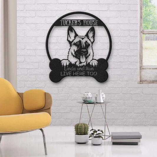 German Shepherd's House Dog Lovers Personalized Metal Sign Laser Cut Metal Signs Custom Gift Ideas - metal sign