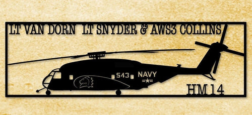 Remembering 543 Heros Helicopter Mine Countermeasures Squadron 14 (mh53e) Metal Sign Cut Metal Sign Wall Decor