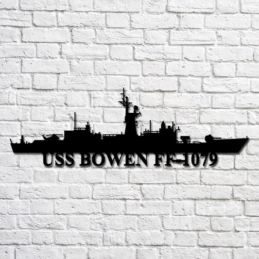 Uss Bowen Ff1079 V2 Navy Ship Metal Art, Custom Us Navy Ship Cut Metal Sign, Gift For Navy Veteran, Navy - metal sign
