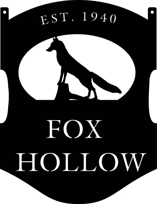 Metal Fox Sign With Fox 2ft Sign Metal House Sign - 8 inches - metal sign