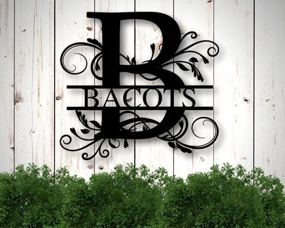 Personalized Family Name Metal Sign, Housewarming Gift, Metal Monogram Sign, Door Hanger, Last Name Sign, Metal Wall Art, Wedding Gift Laser Cut Metal Signs Custom Gift Ideas