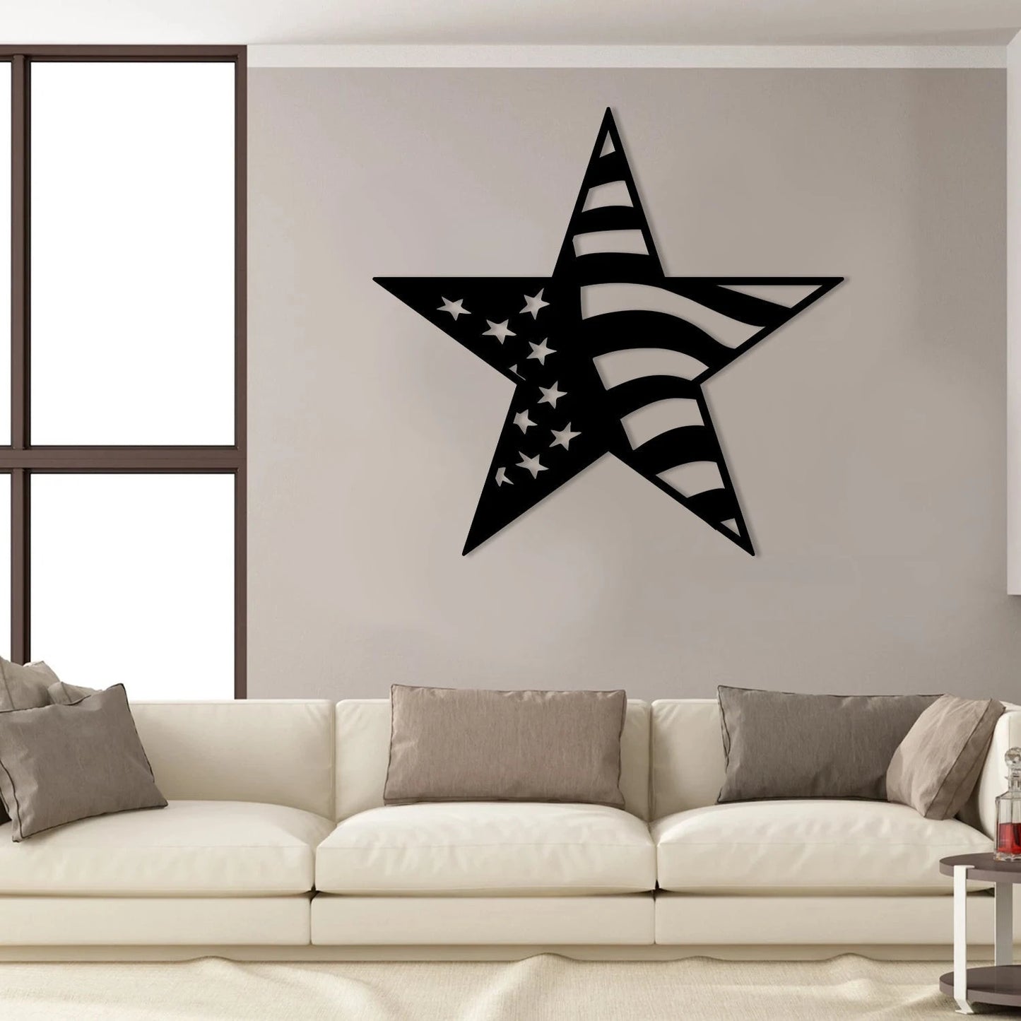 American Flag Star Veteran Metal Sign, Memorial Day Military Metal Art, Metal Laser Cut Metal Signs Custom Gift Ideas