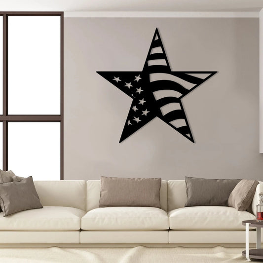 American Flag Star Veteran Metal Sign, Memorial Day Military Metal Art, Metal Laser Cut Metal Signs Custom Gift Ideas