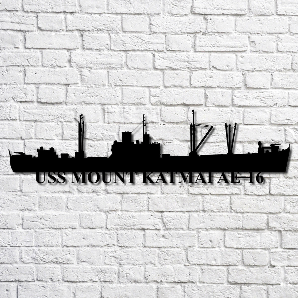Uss Mount Katmai Ae16 Navy Ship Metal Art, Gift For Navy Veteran, Navy Ships Silhouette Metal Art, Navy Home Decor Laser Cut Metal Signs Custom Gift Ideas