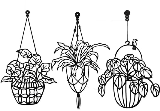Black Metal Flowers Wall Decor ArtMetal Wall Decor for Living Room Bathroom BedroomKitchen Decor