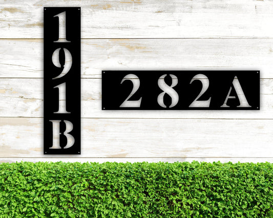 Modern House Numbers, Black Address Plaque, Contemporary Home Address Sign, Custom Door Numbers - metal sign