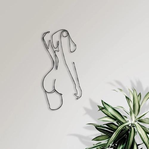 Tricorn Decor Naked Women Minimalist Line Art Sexy Wall Art Metal Wall Decor Metal Art Interior Design Housewarming Gift Naked body