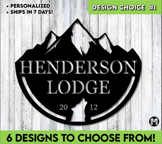 Custom Sign, Lodge Sign, Cabin Sign, Personalized, Nature, Monogram, Lakehouse Sign, Personalized Gift - metal sign