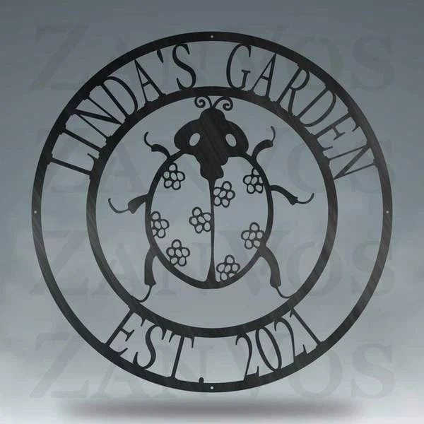 Ladybug Monogram Customized Metal Signs, Custom Metal Sign, Custom Signs, Metal Sign, Metal Laser Cut Metal Signs Custom Gift Ideas