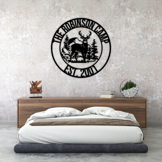 Deer Camp Sign New Deer Antler Decor Deer Hunter Gift Deer Camp Sign Christmas Gift For Him Deer Name Metal Sign Fathers Day Gift