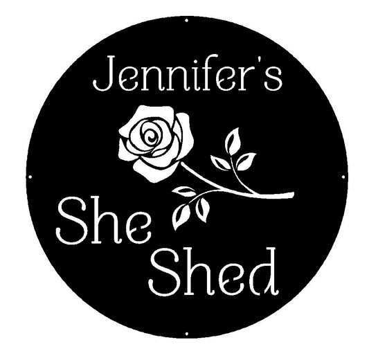 Rose, She Shed Signs, Large Garden Decor, Personalized Garden Sign, Birthday Gifts For Her, Gift For - metal sign