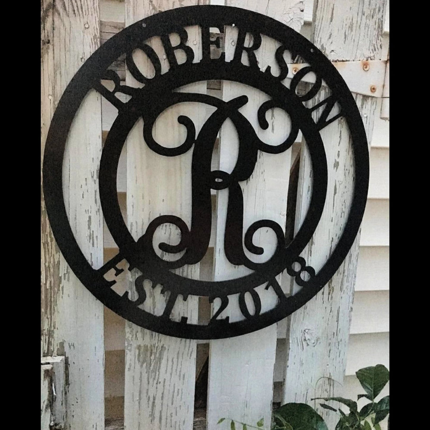 Door Hanger Personalized Metal Acm Circle Family & Established Date Wall Decor Housewarming Gift Monogram Sign Laser Cut Metal Signs Custom Gift Ideas