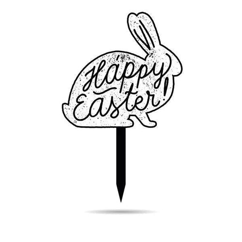 Bunny Yard Stake Cut Metal Sign Metal House Sign