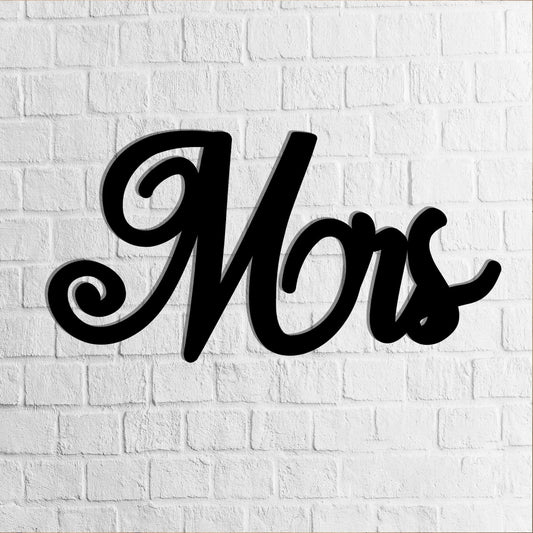 Mr And Mrs Sign Metal Sign Letters Sign Steel Wedding Decor Plasma Cut steel Metal Words Cake Top - 8 inches - metal sign