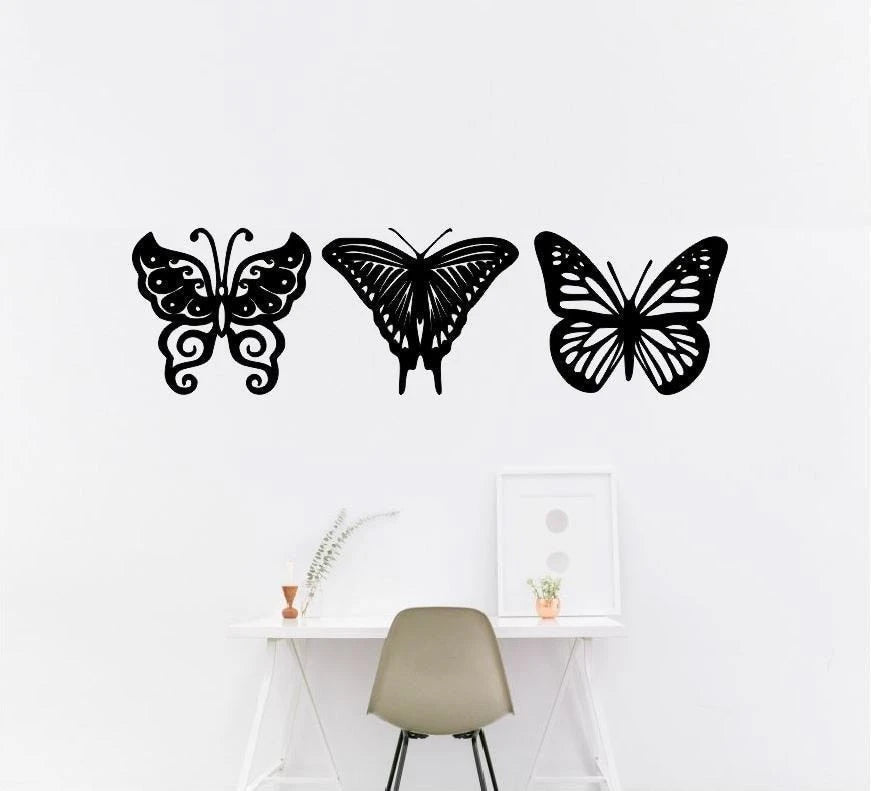 Butterfly Three Butterflies Butterflies Butterfly Metal Wall Decor