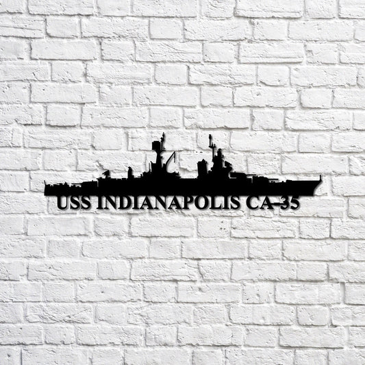 Uss Indianapolis Ca35 Navy Ship Metal Sign, Memory Wall Metal Sign Gift For Navy Veteran, Navy Ships - metal sign