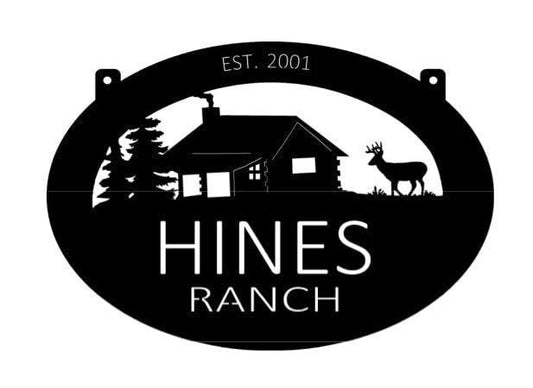 Metal Cabin Sign Cabin Deer Sign Metal House Sign - 8 inches - metal sign