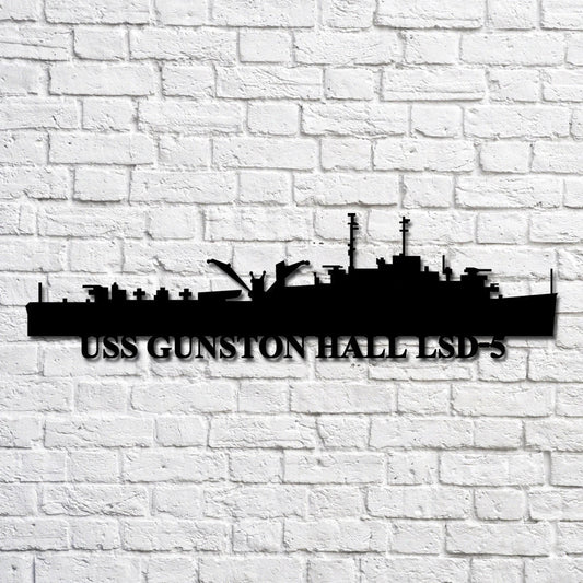Uss Gunston Hall Lsd5 V2 Navy Ship Metal Art, Custom Us Navy Ship Cut Metal Sign, Gift For Navy Veteran - metal sign