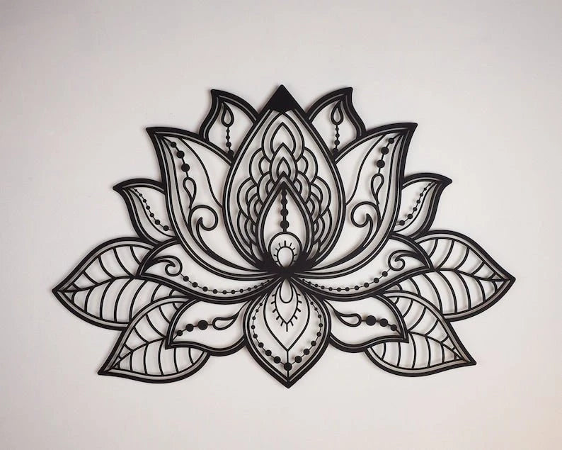 3D Mandala Lotus Flower Wall Decor Metal Wall Hangings Living Room Gold Bedroom Wall Decor Spiritual Decor