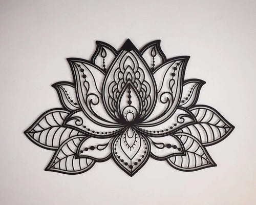 3D Mandala Lotus Flower Wall Decor Metal Wall Hangings Living Room Gold Bedroom Wall Decor Spiritual Decor