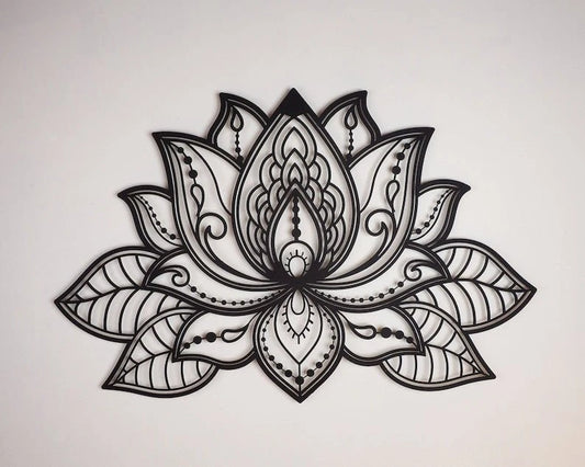 3D Mandala Lotus Flower Wall Decor Metal Wall Hangings Living Room Gold Bedroom Wall Decor Spiritual Decor
