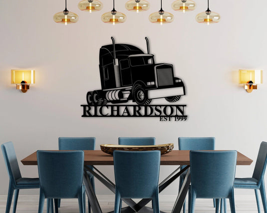 Customized Metal Trucker Sign, Truck Driver Name Sign, Trucker Sign, Personalized Sign, Custom Metal Name - metal sign