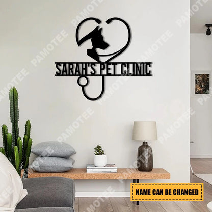 Custom Pet Clinic Metal Sign, Dog And Cat Clinic Steel Wall Art, Metal Laser Cut Metal Signs Custom Gift Ideas