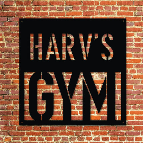 Custom Laser Cut Metal Square Gym Sign Custom Gym Design Personalised Gym Sign