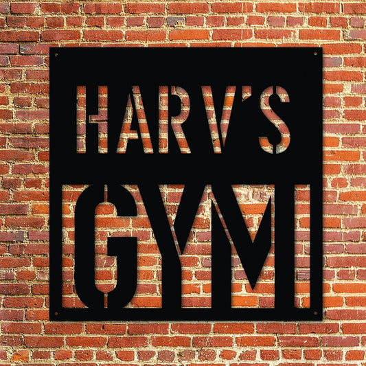 Custom Laser Cut Metal Square Gym Sign Custom Gym Design Personalised Gym Sign - 8 inches - metal sign