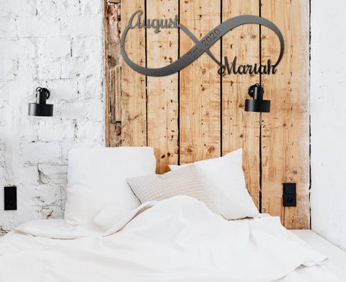 Metal Signs Personalized Anniversary Gifts Engagement Gift Infinity Name Sign Bedroom Wall Art Laser Cut Metal Signs Custom Gift Ideas