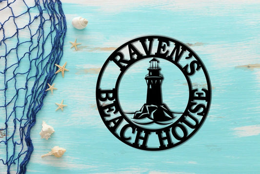 Lighthouse Sign Light House Custom Metal Sign Lighthouse Metal Sign Nautical Sign Beach House Sign Lake - metal sign
