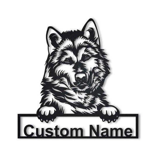Personalized Alaskan Malamute Dog Metal Sign Art, Custom Alaskan Malamute Metal Sign, Akita Inu Dog - metal sign