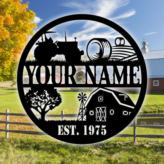 Custom Metal Farm Sign, Metal Art, Farmhouse Decor, Family Name Sign, Farm Ranch Barn Sign, Housewarming - metal sign