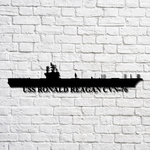 Uss Ronald Reagan Cvn76 Navy Ship Metal Art, Gift For Navy Veteran, Navy Ships Silhouette Metal Art, Navy Home Decor Laser Cut Metal Signs Custom Gift Ideas