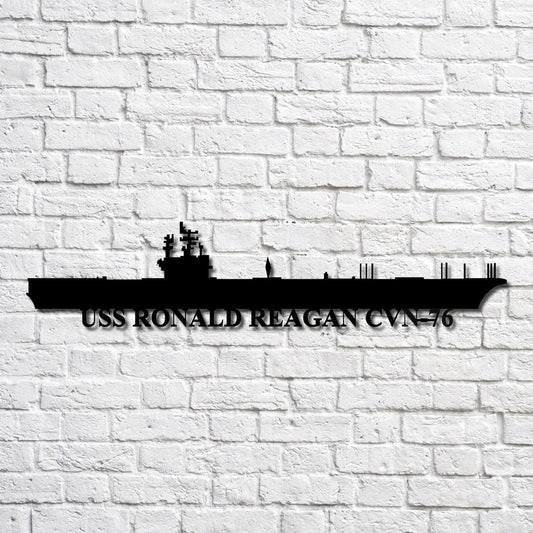 Uss Ronald Reagan Cvn76 Navy Ship Metal Art, Gift For Navy Veteran, Navy Ships Silhouette Metal Art, Navy Home Decor Laser Cut Metal Signs Custom Gift Ideas