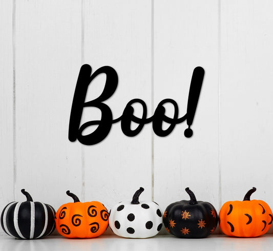 Boo Sign Halloween Boo Sign For Front Door Boo Metal Word Ghost Decor Outdoor Decor For Halloween