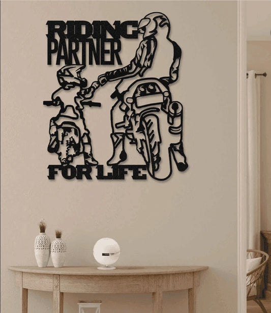 Father And Son Riding Partner For Life Metal House Sign
