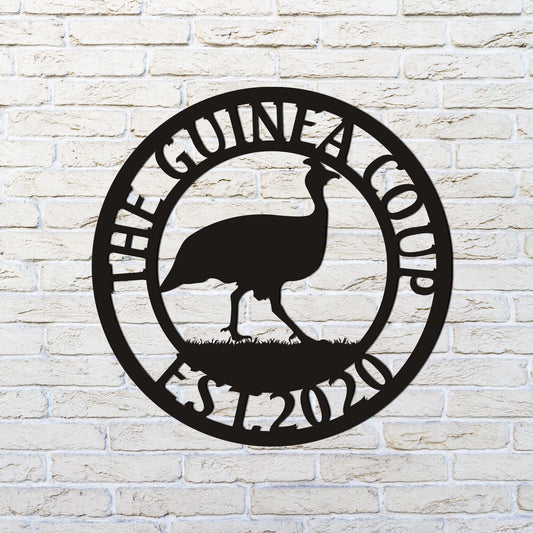 Guinea Hen Sign, Chicken Coop Signs, Hen House Sign, Chicken Farm, Farm Metal Sign, Last Name Sign - metal sign