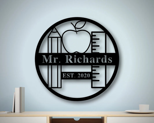 Personalized Teacher Sign For Classroom, Teacher Gifts With Name, Teacher Appreciation Gift, Classroom - metal sign