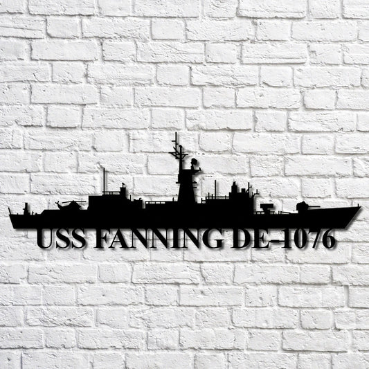Uss Fanning De1076 Navy Ship Metal Art, Custom Us Navy Ship Cut Metal Sign, Gift For Navy Veteran, Navy - metal sign