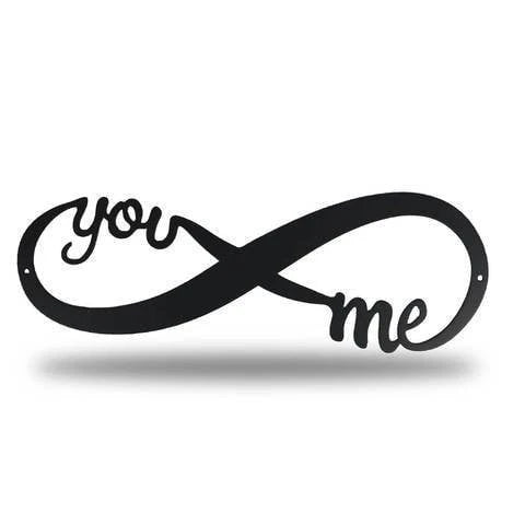 You And Me Wedding Anniversary Infinity Personalized Gift Housewarming Stainless Steel Weatherproof Wall Decor