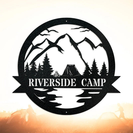 Custom Tent Camper Sign Metal Decor Camping Outdoors Sign - 8 inches - metal sign