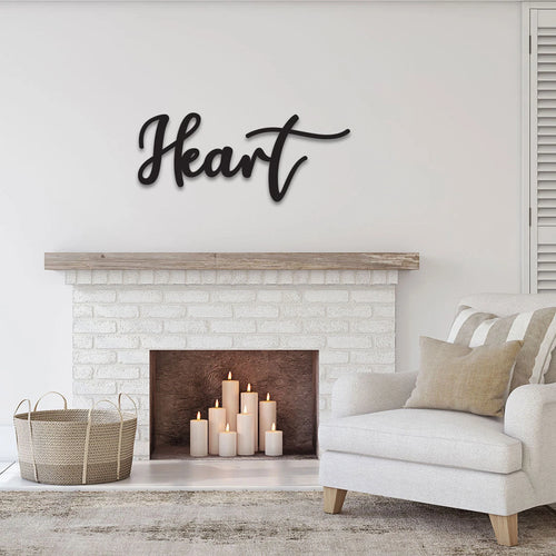 Heart Sign, Heart Cursive Word Sign, Word Wall Art, Cursive Wall Art, Wedding Gift, Farmhouse Decor, Custom Word Sign Laser Cut Metal Signs Custom Gift Ideas