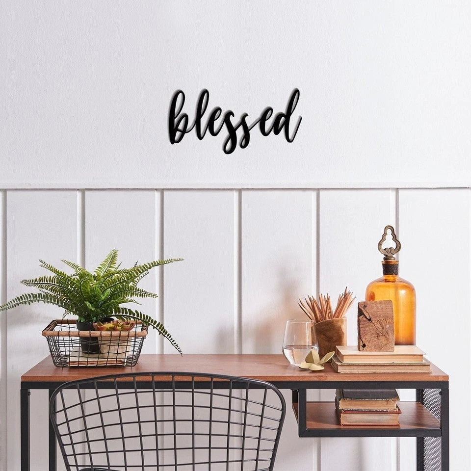 Blessed Blessed Metal Wall Decor Blessed Metal Sign For Home Inspirational Housewarming Gift