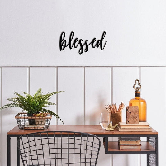 Blessed Blessed Metal Wall Decor Blessed Metal Sign For Home Inspirational Housewarming Gift
