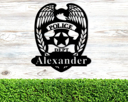 Police Officer Gift, Graduation Gift, Personalized Cop Metal Name Sign, Cop Sign, Sheriff Deputy Name Sign Gift For Detective Thin Blue Line, Metal Laser Cut Metal Signs Custom Gift Ideas